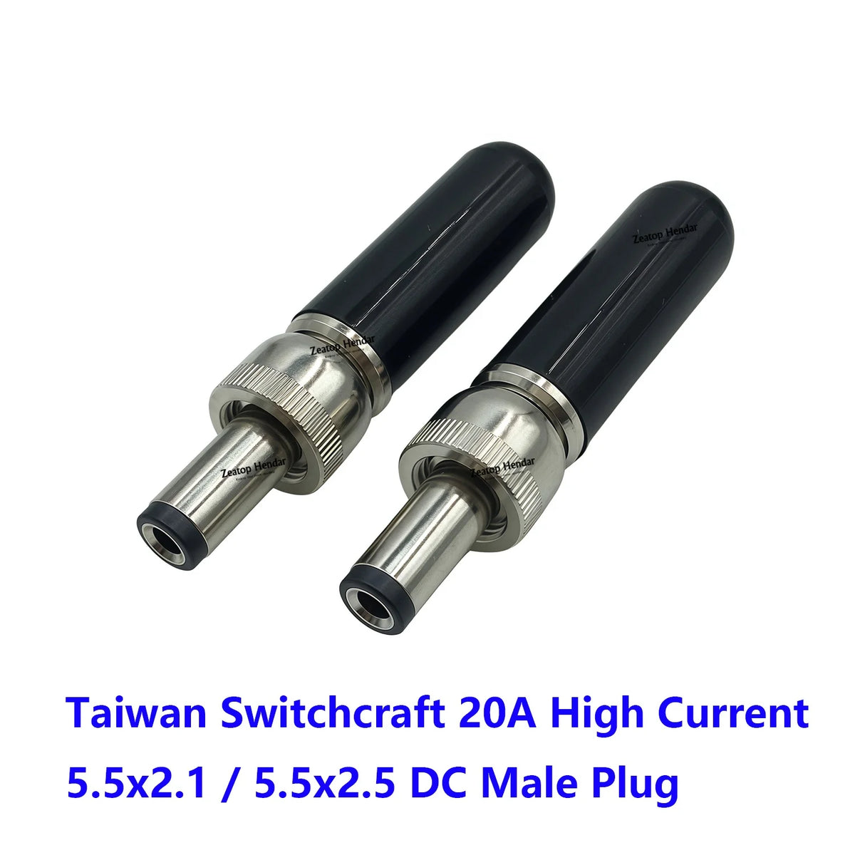 1Pcs Taiwan Switchcraft 20A High Current Copper 5.5 x 2.1 / 5.5 x 2.5 mm DC Male Plug with Lock Power Connector