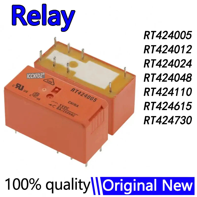 5Pcs/lot Power Relay RT424005 RT424012 5V 12V 24V 48V 110VDC 115VAC 230VAC 8A 8Pin RT424024 RT424048 RT424730 RT424615 RT424110
