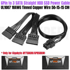 Modular Power Cable for GIGABYTE AORUS AP750GM AP850GM, GPU PCIe 8Pin 6+2Pin, CPU 4+4Pin, HDD SSD SATA Molex IDE 4Pin, ATX 24Pin