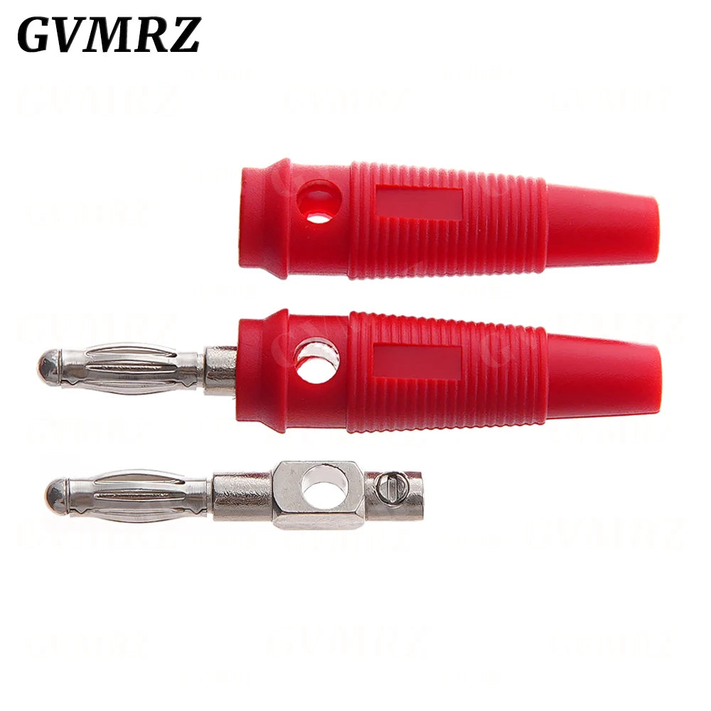 5PCS 4MM Banana Plugs Connector Solderless Video Musical Speaker Stackable Cable Wire Pin Banana Plug Connectors Red Black Blue