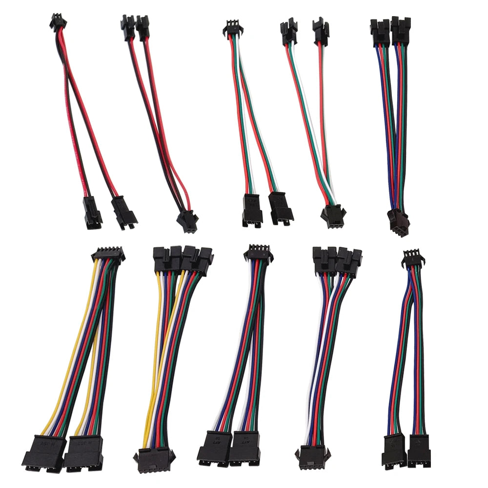 15cm 2Pin 3Pin 4Pin 5Pin 6Pin SM JST Connector 1 To 2 Male and Female for WS2811 WS2812B SK6812 WS2815 WS2813 LED Strip Lights