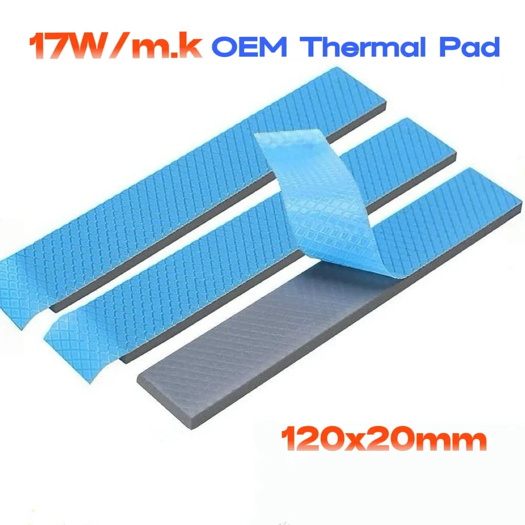 17W/MK OEM Thermal Pad 0.75/1.25/1.75MM 120*20 GPU CPU Heatsink Cooling Conductive Silicone Pad High Quality Original Authentic