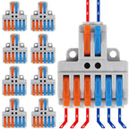 10 pcs Lever Wire Connectors Quick Wiring Cable Connector Splicing Wire Connectors Push-in Conductor Screw Terminals Block