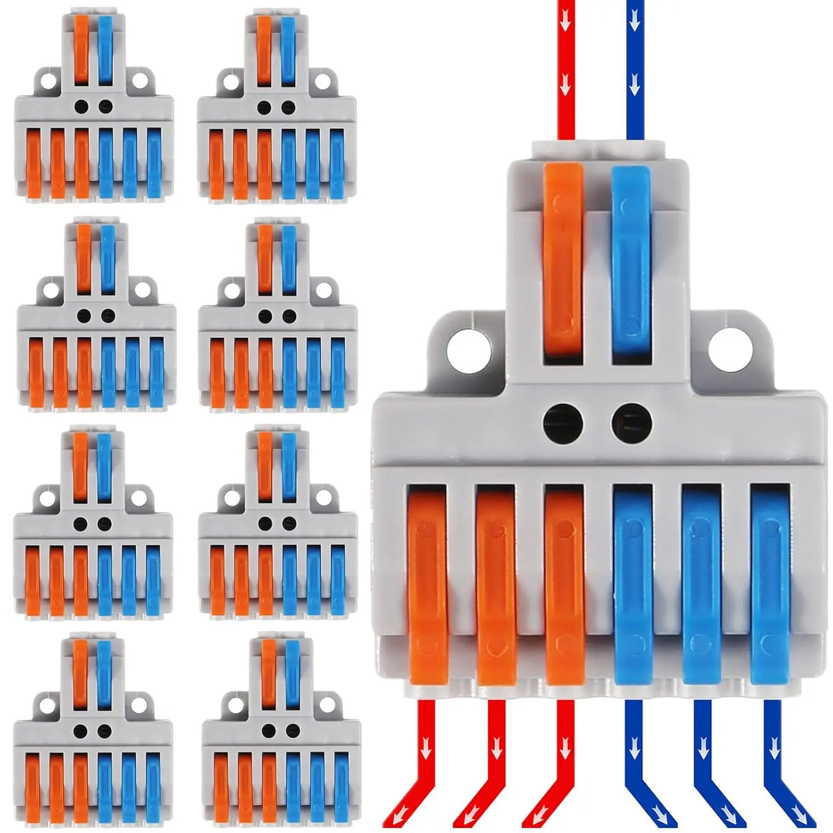 10 pcs Lever Wire Connectors Quick Wiring Cable Connector Splicing Wire Connectors Push-in Conductor Screw Terminals Block