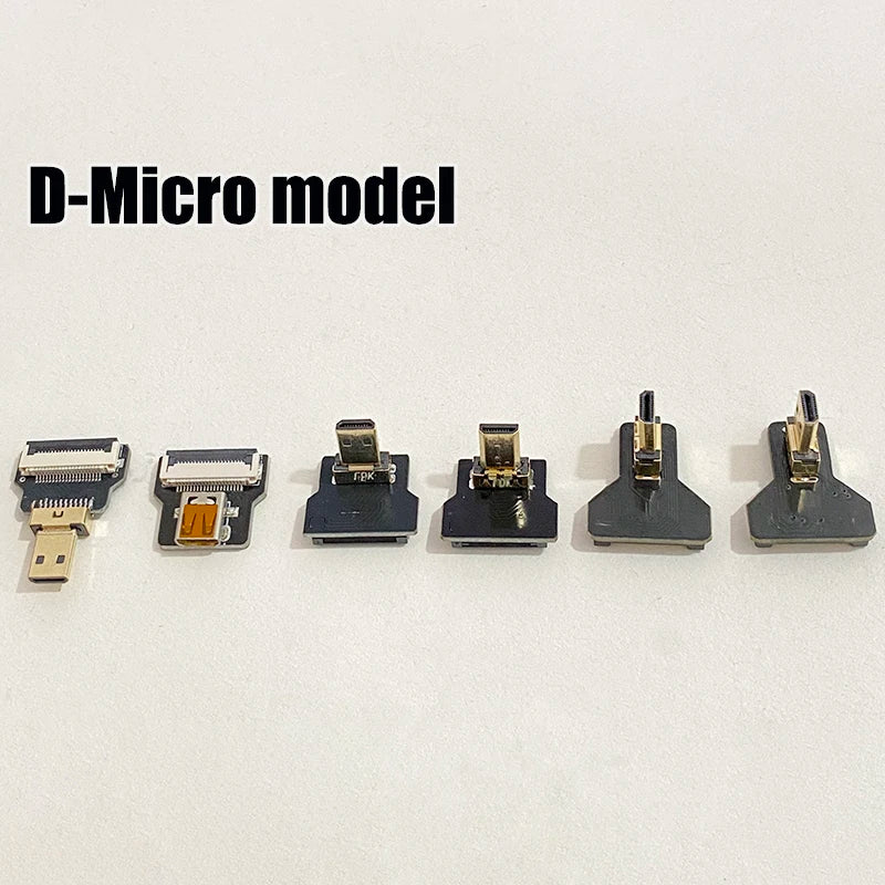 1PCS Ribbon FPV HDMI-Compatible Connector Flexible Flat Cable Raspberry Pi 4 Micro HDMI to HDMI/Mini HDMI Female 90 Degree FFC