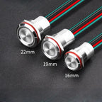 16 19mm Metal Pushbutton Switch High Current 10A Outdoor IP68 Self-Locking Reset Waterproof Start Power Button