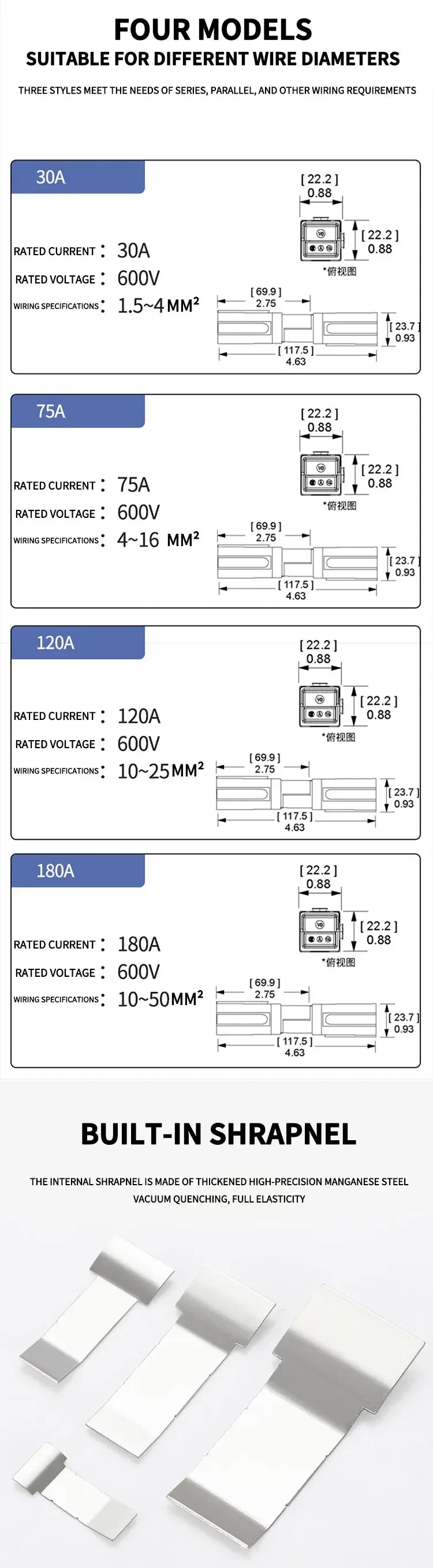 10/20/100Pcs 30A 600V For  Single Pole Plug Marine Power Connector Terminal Electric Power Vehicles Photovoltaic Systems