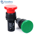 EB2 Big Red Green Push Button Switch On Off Latching Momentary Switch Large Mushroom Head Enter Button without Fixation 5A