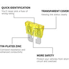 220pcs boxed medium/small automotive fuse, automotive fuse, aluminum plug-in fuse, 5-30A