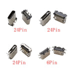 10Pcs USB Connector Type C Female Charging Port Jack 2P/6P/16P/24 Pin Soldering PCB SMD SMT DIY USB-C Socket Adapter