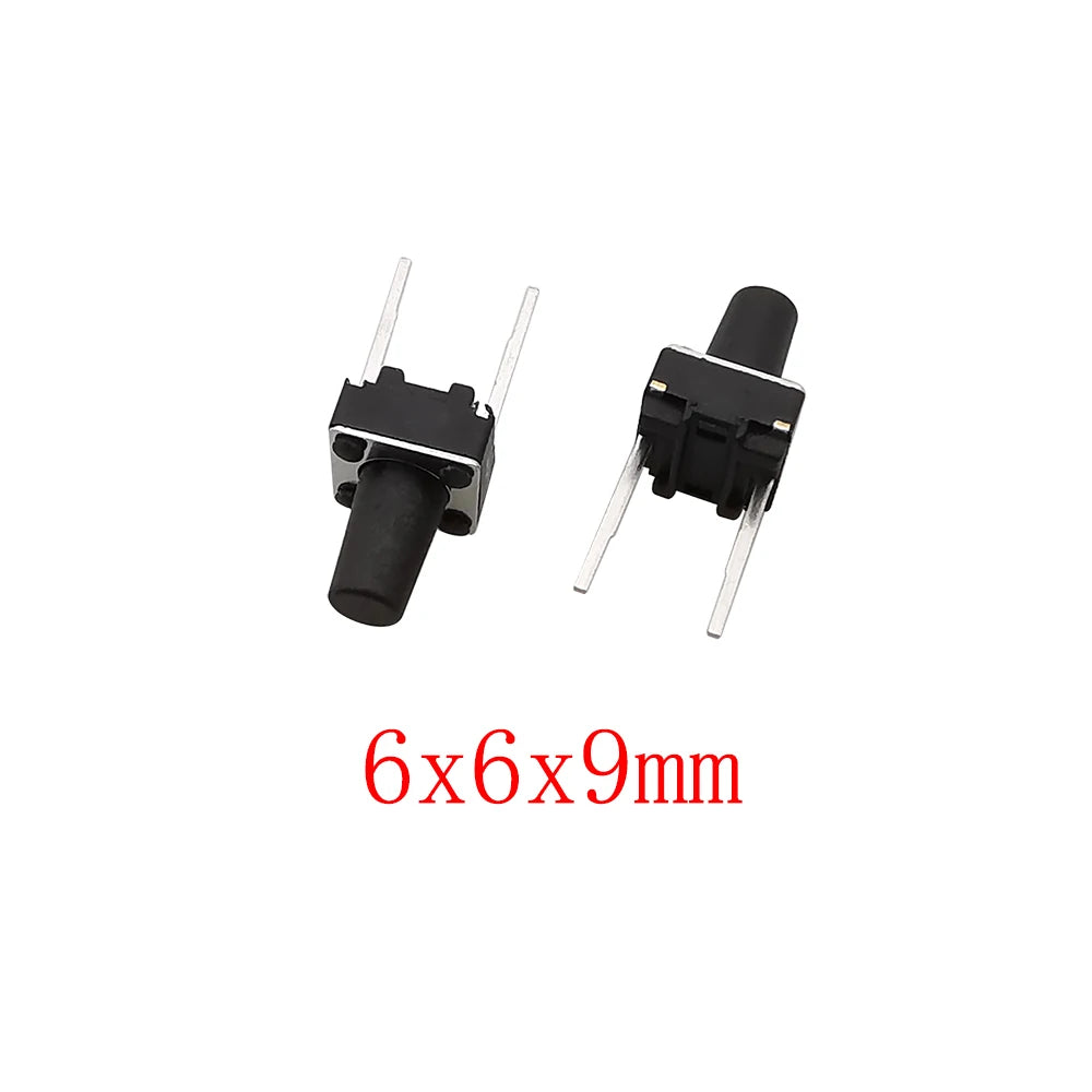 50Pcs 6x6mm Tactile Tact Micro Mini Push Button Switch PCB Panel Momentary Self-reset DIP 2 Pin Tact Switch 6x6x4.3/5/6/7/8/9mm