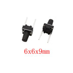50Pcs 6x6mm Tactile Tact Micro Mini Push Button Switch PCB Panel Momentary Self-reset DIP 2 Pin Tact Switch 6x6x4.3/5/6/7/8/9mm