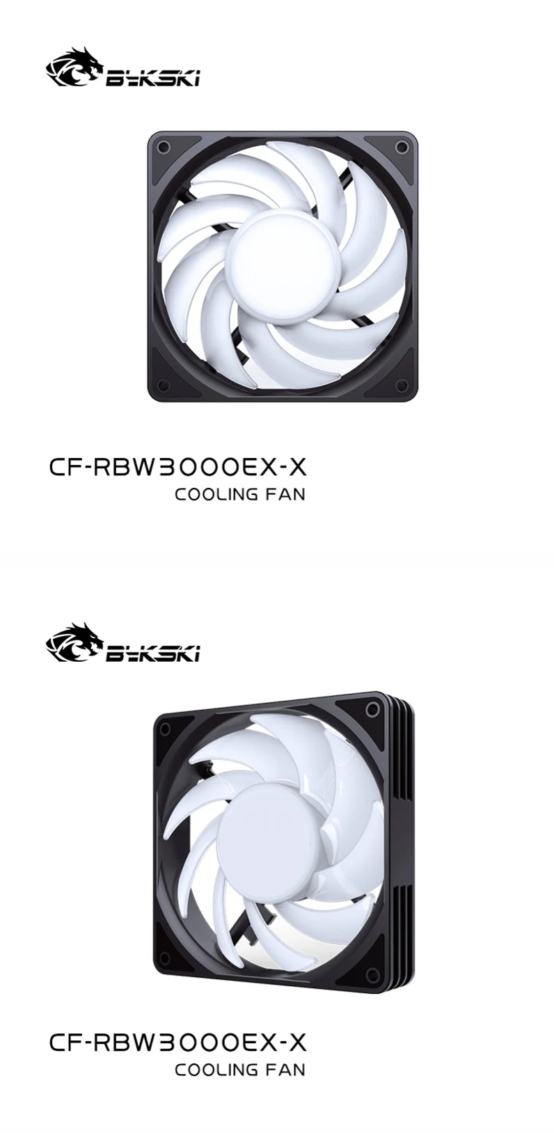 Bykski 120mm Fan Use for Water Cooling Radiator Computer PC Case 3008RPM Heatsink  Support PWM  CF-AP3000EX-X / CF-RBW3000EX-X