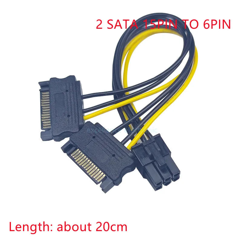 1PCS SATA Hard Drive Power Cable 15 Pin Male to Female Extension Data Cable PH/XH/VH Sata to 4/6P 8P Graphics Card Power Cable