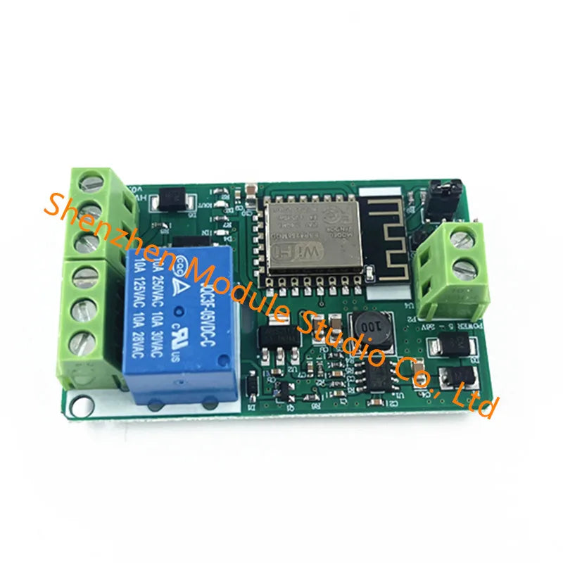 DC 5V-26V ESP8266 ESP-12F Wireless Wifi Relay Module 220V 10A Relay Module ESP12F 802.11b/g/n 2.4GHz 12V 24V