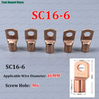 10/20/50pcs Copper Lug Ring Wire Connectors Bare Cable Electric Crimp Terminal SC4-4 SC6-6  SC10-6 SC10-8 SC16-6 SC25-8 SC25-10