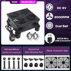 YOUNUON 5V USB Router Fan 80mm/92mm/120mm/140mm/240mm  DIY /TV Box /Desktop Fan  W/Protectiong Net