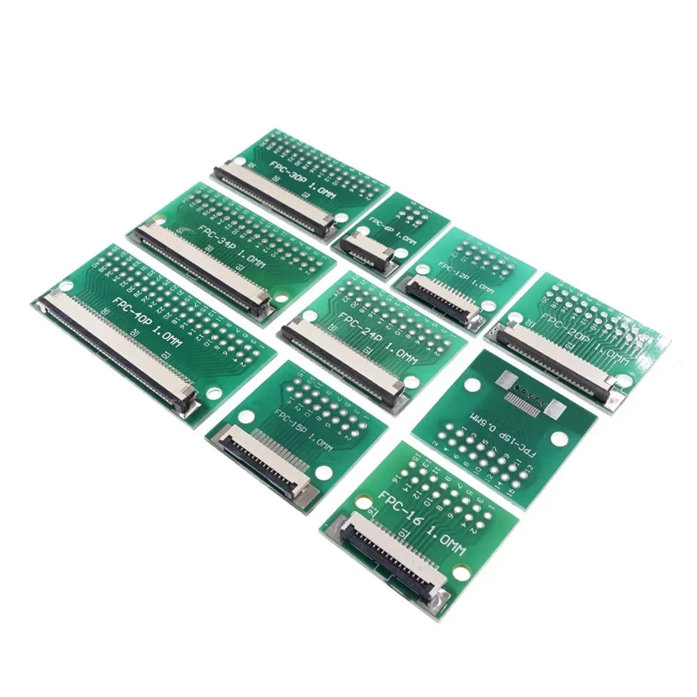 20 pcs FPC FFC 15 PIN 1.0 mm pitch Connector SMT Adapter to 2.54 mm Space 1.00 inch pitch through hole DIP PCB adapter solder