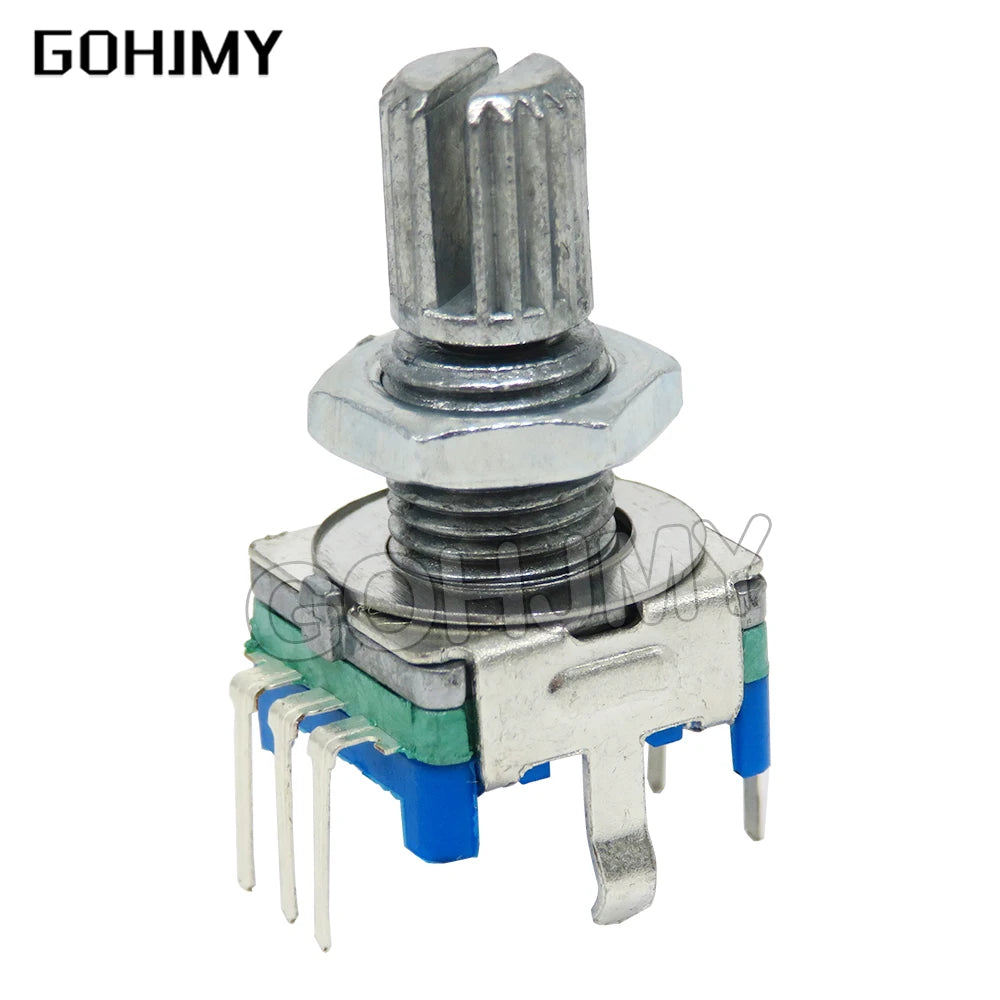 5PCS Half / Plum axis rotary encoder, handle length 15mm/20mm code switch EC11 digital potentiometer with switch 5Pin 3PIN