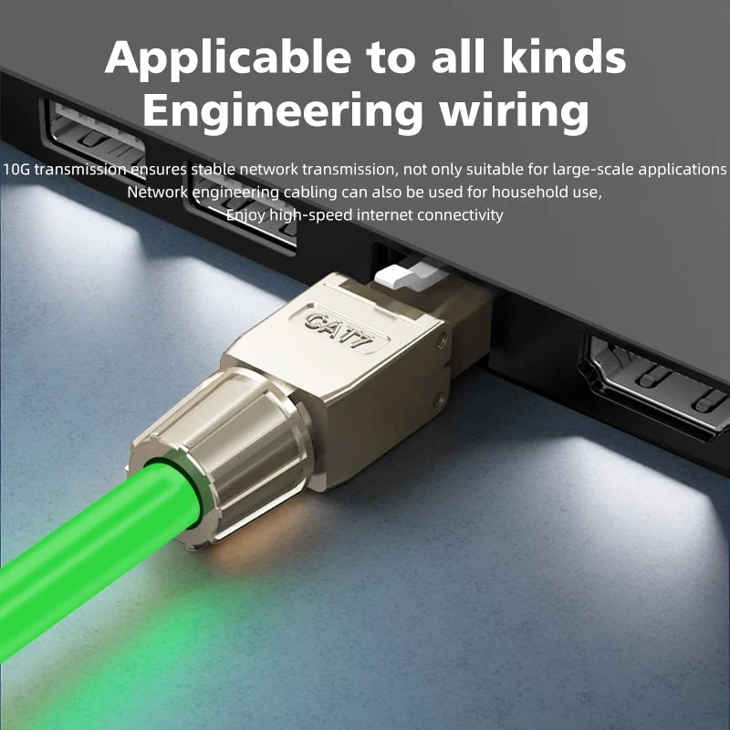 Tool Free Metal RJ45 Connector Toolless Reusable 23AWG to 26AWG Cable Internet Plug Easy Installation Tool-Free Termination Plug