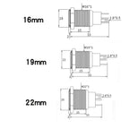 12/16/19/22mm Metal Push Button Switch Waterproof Momentary Latching  Power Switch No LED  Start Stop On/Off High Head Flat Head