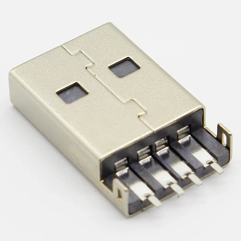 10pcs/lot USB Data Interface 2.0 4Pin A Type USB Male Head Sinking Board Patch Plug Socket Soldering Wire