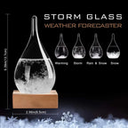 Crystal Storm Glass Barometer - Transparent Weather Forecast Water Drop Weather Station Desktop Decor for Table Ornament