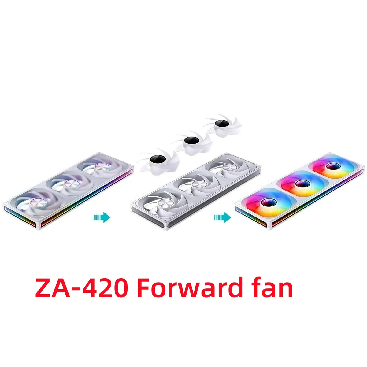 Jonsbo ZA-420/140 Computer Case Fan DIY Exchange 2 Sets Fan Blades  5V ARGB 140mm PWM Reverse Combination Cooling Fan