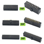 10pcs 2.54mm Pitch Female Header Strip 6/10/14/16/20/26/34/40/50 Pin Dual Straight DIP Polarizing Key Connector 6P 10P 40P 50P