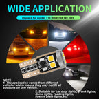 10PCS T10 W5W 3030 6smd Super Bright LED Car Parking Lights WY5W Auto Wedge Turn Side Bulbs Canbus No Error White Red Yellow