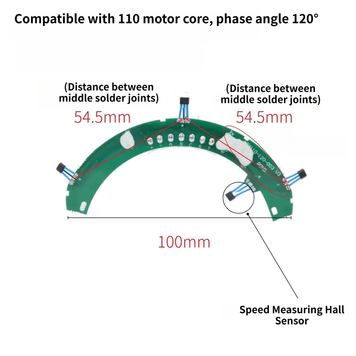 E-Bike Brushless Motor Hall Sensor Board LDX92-120X LDX110-120 14 Inch Motor Hall Signal Sensor Electric Bicycle Replacement
