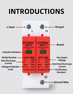 GTRIC House Lightning Surge Protector AC SPD 1P 2P 3P 4P 40KA 60KA 220V 385V AC Protective Low-voltage Arrester Device