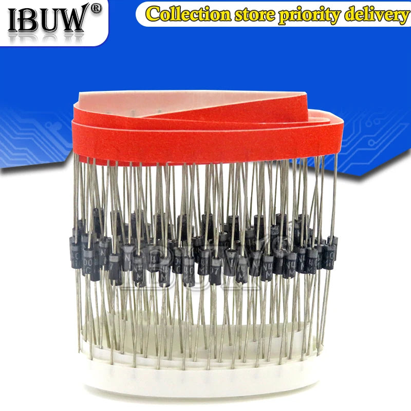 100PCS 1N4007 1N5819 1N4001 UF4007 FR107 FR157 FR207 1N4004 1N4937 HER107 RL207 1N5817 1N5399 DO-41 Rectifier Diode 1N60