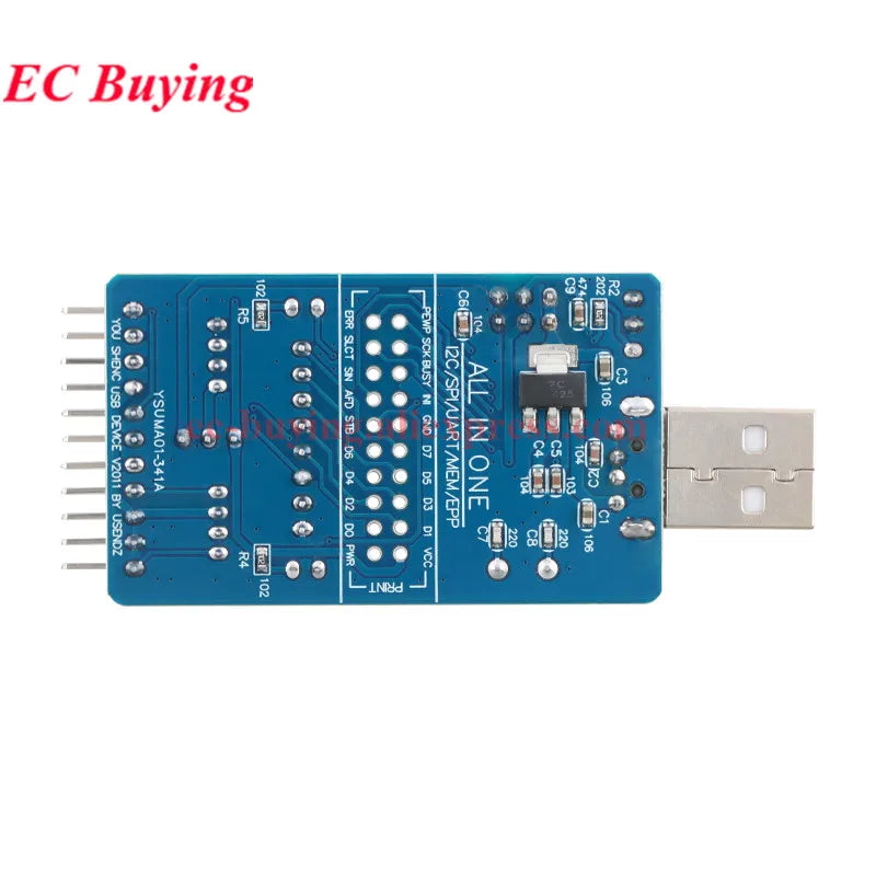 CH341A Programmer USB to SPI I2C IIC UART TTL ISP Serial Adapter Module EPP/MEM Converter Brush Debugging RS232 RS485 CH341T