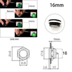 Mini Push Button Switch 12/16/19/22/25/30mm Electric Waterproof Power 12v Led Light Momentary Short Pressure Latching Fix On Off