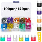 100/120pcs Car Blade Fuses Assortment Kit, Automotive Replacement Fuses Low Profile Mini Blade Fuses for Car Boat Truck