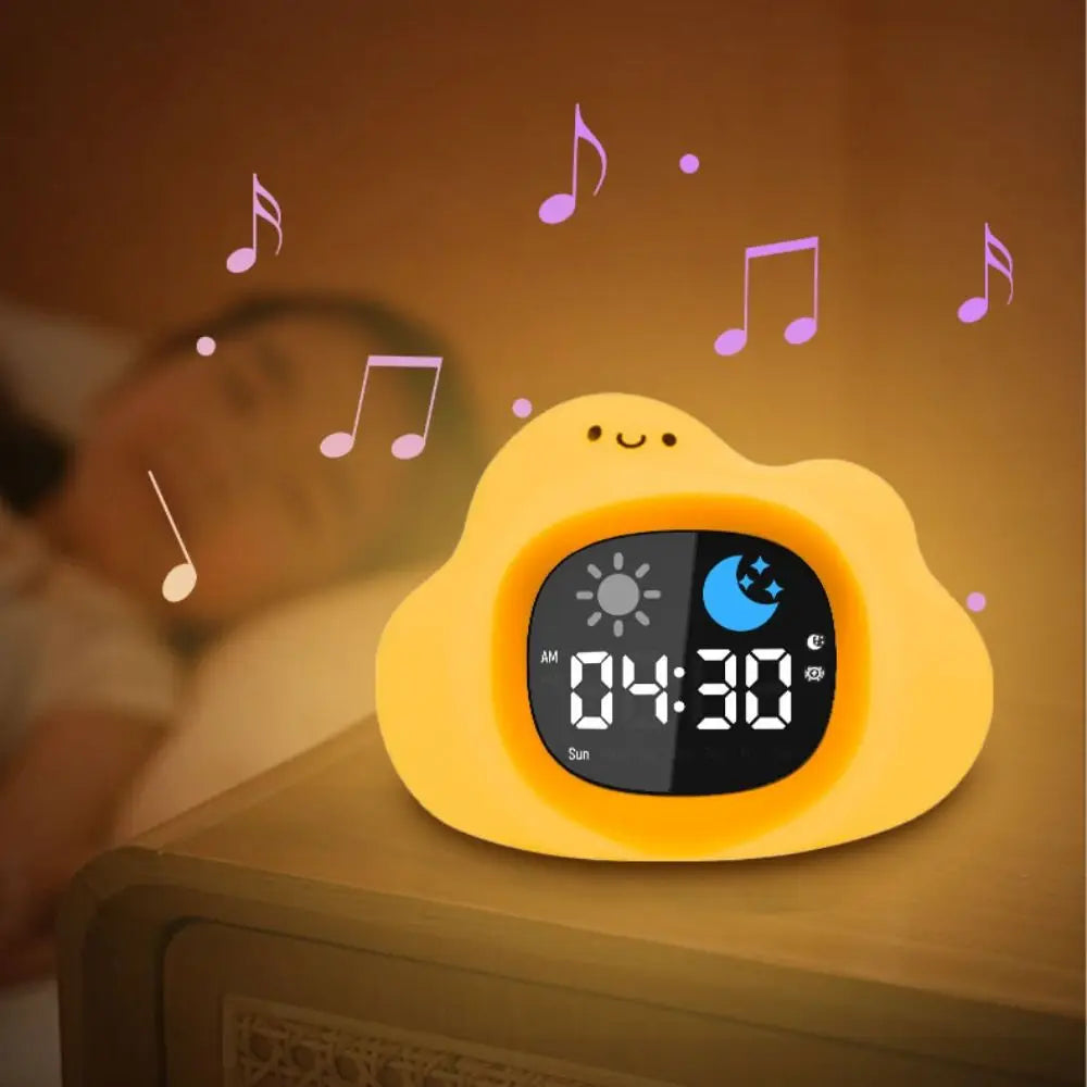 Animal-Shape Alarm Clock Light Adjustable Pat Control Touch Night Light Small Ornaments Home Decor Sleep Training Clock Toddler