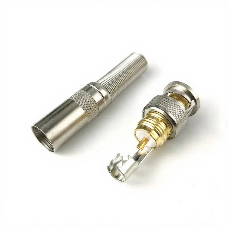 2/5/10pcs BNC Male Connector Solder Jack Copper Pin Coaxial Twist-on Adapter for CCTV Camera Surveillance Kit System C5
