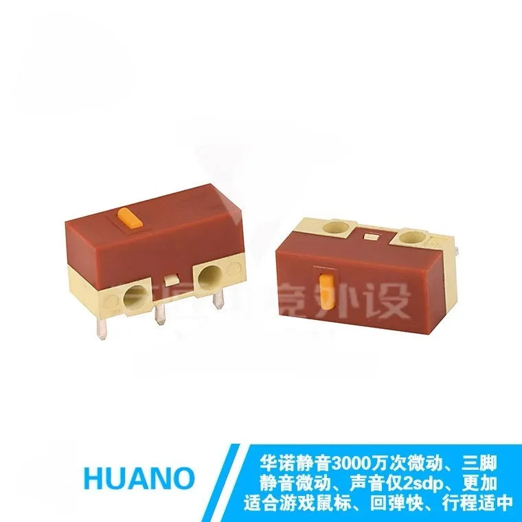 New Product HUANO Silent Micro Switch White 10 Million Yellow 20 Millions Click Lifetime Computer Mouse Mute Micro Switche