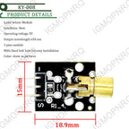 10PCS/LOT 3pin 650nm Red Laser Transmitter Dot Diode Copper Head Module KY-008 for DIY Kit