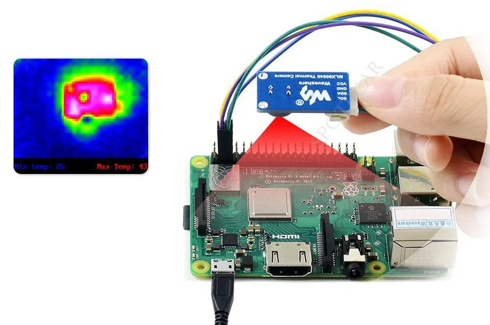 Raspberry Pi STM32 MLX90640 Thermal Camera Module - 110 /55 Degree FOV with I2C Interface (Infrared Imaging)
