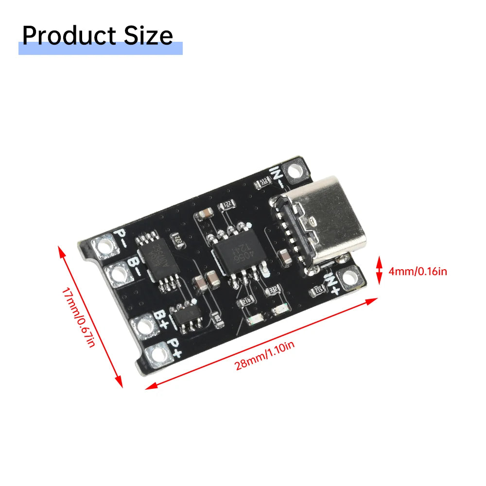2 In 1 TP4056 Li-ion Battery Charging Module DC 4-8V 1.2A Battery Charging Board Module Type C Charging Protection