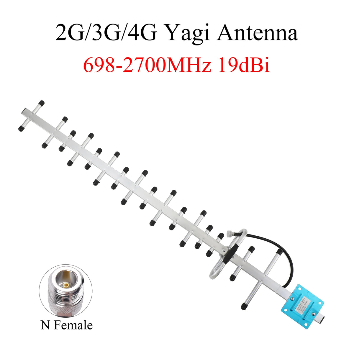 19dBi 4G Yagi Antenna 698-2700MHz N Female External Outdoor Antenna For GSM UMTS