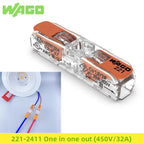 5/10pcs Original Wago 221-412 221-413 221-415 221-612 613 615 221-2411 2401 Wiring Terminal Quick Holes Push-in Lever Connector