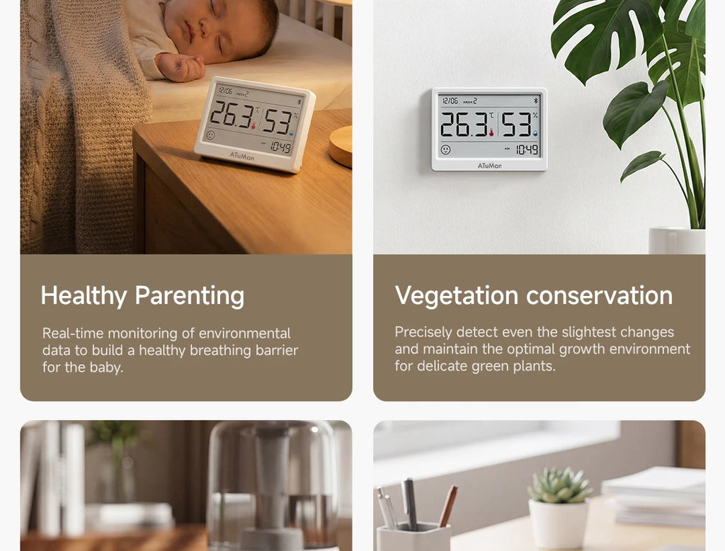DUKA TH2 E-ink Smart Hygrometer Thermometer Home Indoor Temperature Humidity Meter Sensor Gauge Weather Station Mijia Home APP