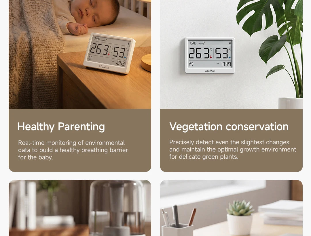 DUKA TH2 E-ink Smart Hygrometer Thermometer Home Indoor Temperature Humidity Meter Sensor Gauge Weather Station Mijia Home APP