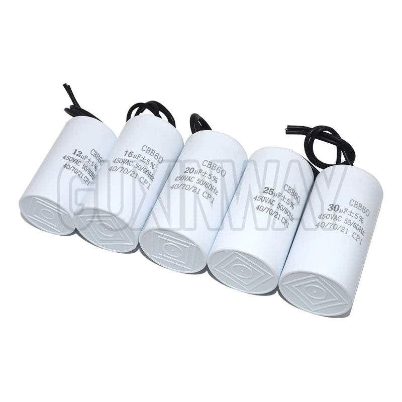 1pcs 450VAC CBB60 Motor Run Capacitors Starting Capacitor 5% for Washing Machine 450V 3UF 4UF 5UF 6UF 8UF 10UF 12UF 15UF 18UF