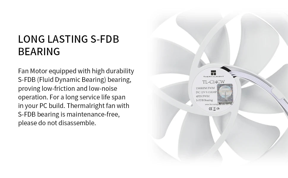 Thermalright 140mm Case Fan TL-C14/C14C/C14C-S/C14CW/C14CW-S CPU Cooling Fan ARGB 140mm Balance Fan Balance Performance Fan