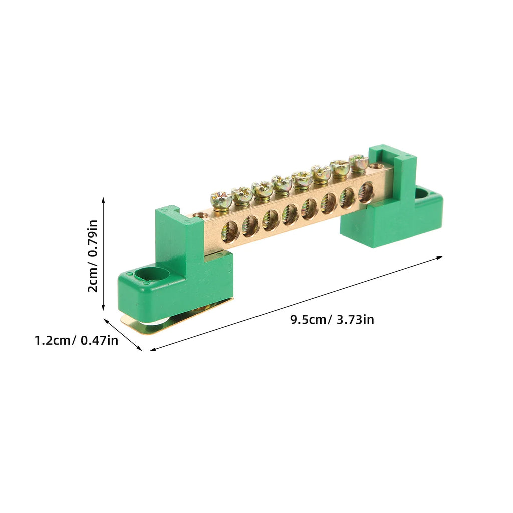 2Pcs Copper Terminal Connector Bus Bar Heavy Duty Ground Bus Bars Electrical Grounding Block Stable Connection for Distribution