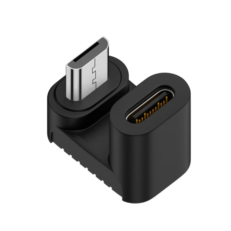 90/180 Degree USB Type C Female To Micro USB Male Adapter Connector Type-C Micro USB Charger Adapter for Xiaomi Huawei Samsung